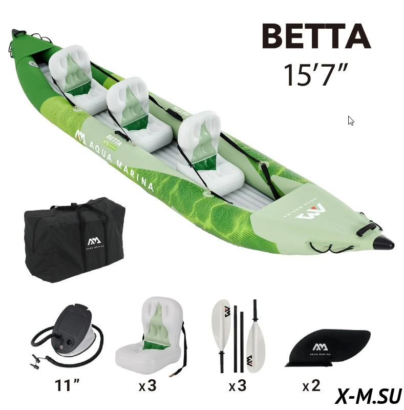 Каяк надувной трехместный с веслами AQUA MARINA Betta-475 Каяк надувной трехместный с веслами AQUA MARINA Betta-475