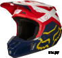 Мотошлем Fox V2 Preme Helmet Navy/Red