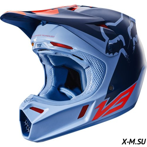 Мотошлем Fox V3 Libra Helmet Orange/Blue