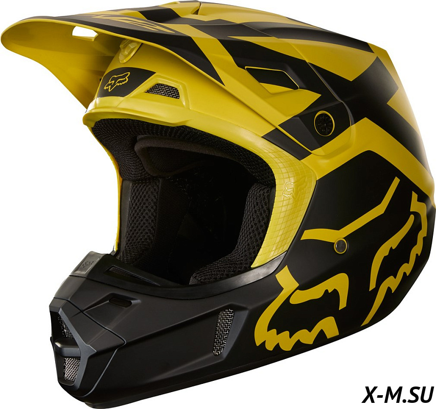 Мотошлем Fox V2 Preme Helmet Dark Yellow