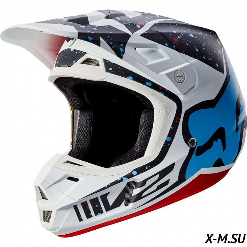 Мотошлем Fox V2 Nirv Helmet Red/White